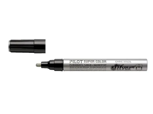 Viltstift Pilot Super Color Lakmarker Ronde Medium punt Zilver