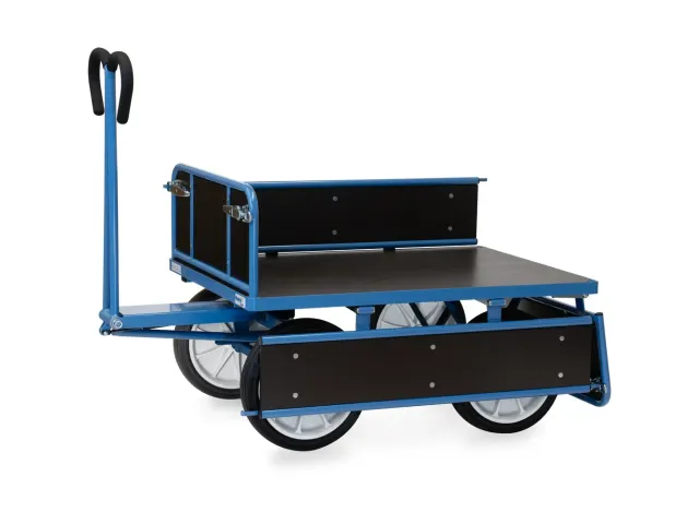 Handtrekwagens 6454v 1000kg 1200x800mm Houten Wanden Massief Rubber