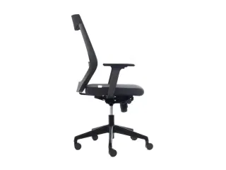Bureaustoel,Synchroonmech.,M. Armleuningen,Zitting Schuimstof Zwart - 2