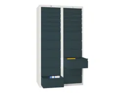 ladekast HxBxD 1800x1000x500mm 22laden RAL7035 front RAL7016