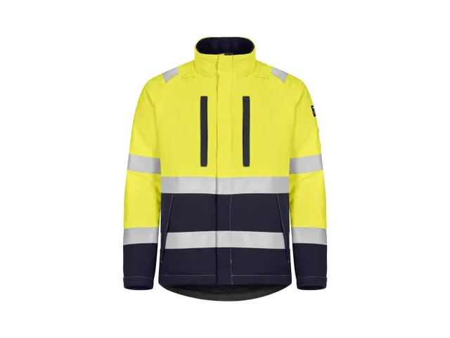Tranemo 5801 81 jas, fluo geel/marineblauw, maat XS, per stuk