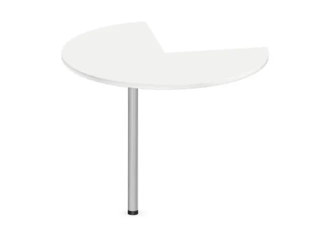 aanbouwtafel,i.h.v.,HxØ 720-840x1000mm,driekwartrond,Bl-wit