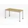 bureau,HxBxD 685-810x1400x670mm,blad eiken,4voeten zilverkleurig