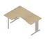 Bureau d’angle 730x1600x1200mm retour à gauche chêne/aluminium