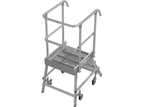 bordestrap,verrijdbaar,bordes H 0,75m,3treden m. R13-laag,aluminium