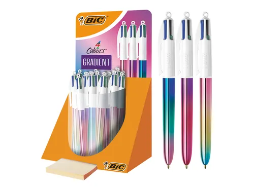 Balpen Bic 4kleuren gradient medium assorti