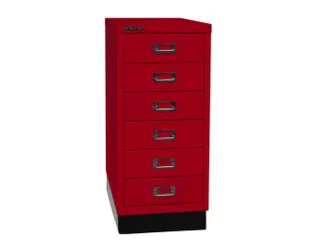 kantoor-ladekast HxBxD 670x279x380mm 6 laden romp kardinaalrood staal - 1