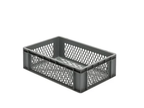 Euronorm-Stapelbak 33l 175x 600x 400mm Wanden/Bodem Opengewerkt Grijs