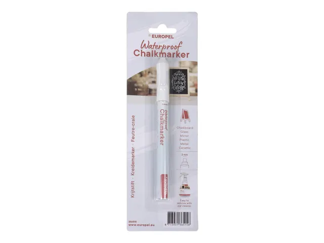 Krijtstift Europel watervast 1-3mm wit blister 1 stuk