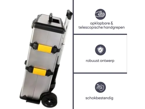 Gereedschapswagen 3-in-1 Trolley RVS 570x354x830mm 167 Liter