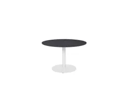 Linesto vergadertafel 120cm rond houtprint schaduw 25mm wit