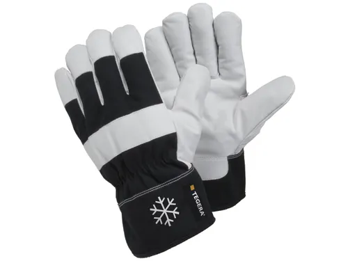 Tegera 377 koudebestendige lederen handschoenen, zwart/wit, maat 10, p