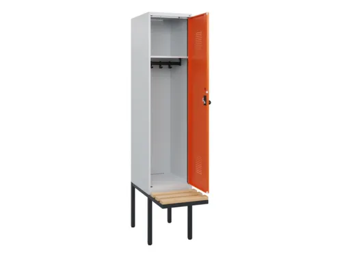 locker met bank,HxBxD 1950x400x815mm,1vak,vak B 400mm,draaigrendel