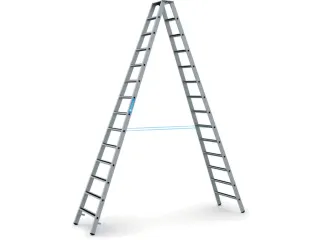 veiligheidsladder,beide zijden,2x14treden m. R13-laag,balk L 3,95m - 2