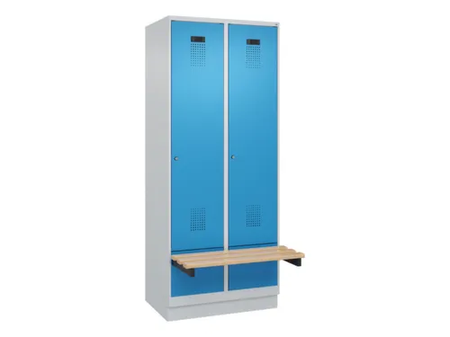 locker met bank,HxBxD 1950x800x815mm,2vak,vak B 400mm,cilinderslot