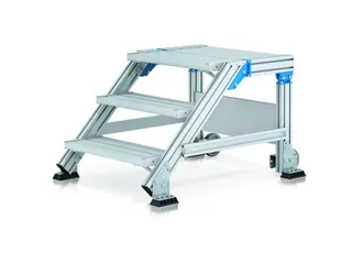 Bordestrap,Verrijdbaar,3Treden,60° Helling,Aluminium - 1