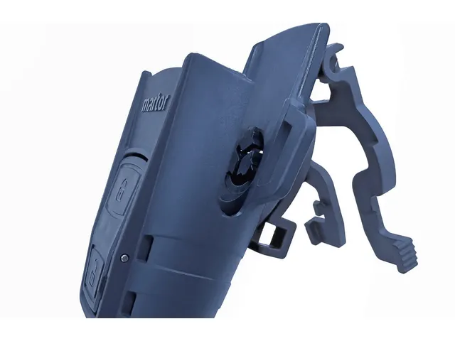 Veiligheidsmes Martor Secunorm 610 XDR trapezium 32mm met holster zilv