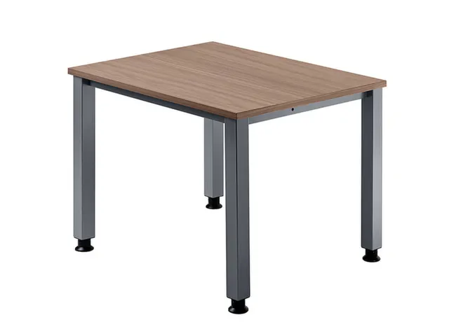 In hoogte verstelbaar bureau,HxBxD 680-760x800x800mm,blad notenboom