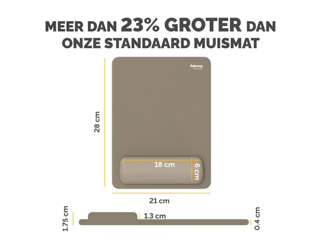 Muismat met polssteun Fellowes Breyta XL zand 21x28cm