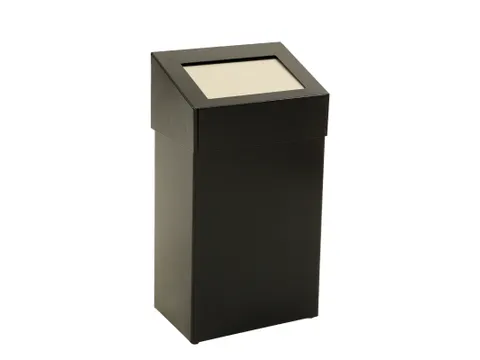 Afvalbak met pushklep 50 liter Zwart Sanitair