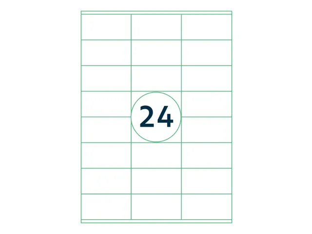 Etiketten Zelfklevend Wit 24 op A4 70x36mm 1000 Vel