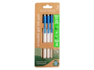 Gelschrijver Econovo uitwisbaar fijn blauw blister à 3 stuks - 2