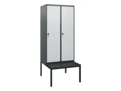 locker met bank,HxBxD 1950x800x815mm,2vak,vak B 400mm,draaigrendel