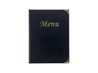 Menukaart Securit a4 4 tas zwart lederlook - 2