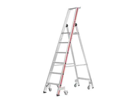 Verrijdbare Treden-Platformladder,Eenzijdig,5Verstevigde Treden