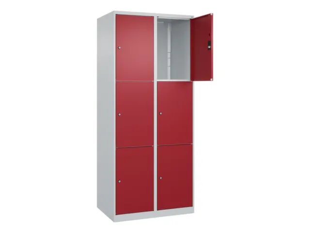 lockerkast,HxBxD 1850x800x500mm,2x3vakken,vak B 400mm,cil.-slot