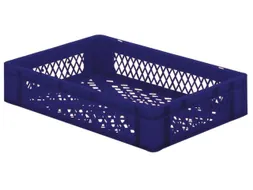 Euronorm-stapelbak 22l 120x600x400mm Wanden/bodem Opengewerkt Blauw