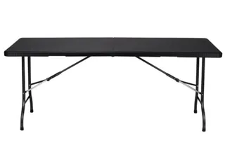 Klaptafel weerbestendige vouwtafel Rotanlook Zwart 180x75x72cm - 6