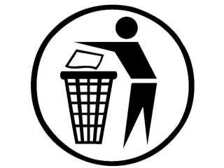 sticker,v. afvalbak,Saubermännchen,zwart - 1
