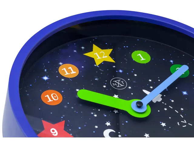 Horloge murale NeXtime 'Apollo' Ø30cm plastique bleu