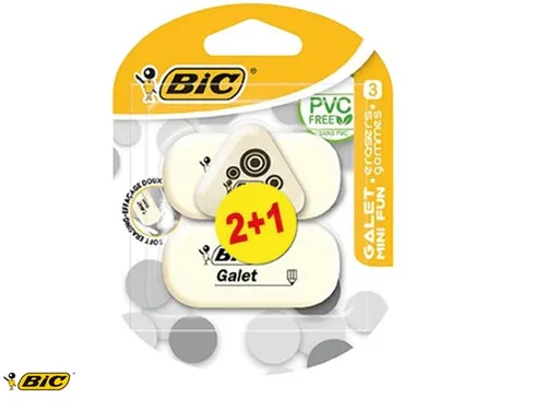 Gum Bic Galet pvc vrij zacht potlood wit blister à 3 stuks