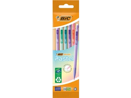 BicMatic vulpotlood Pastel, blister van 5 stuks
