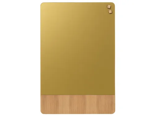Glasmagneetbord Naga 60x80cm goud/eiken afgeronde hoeken