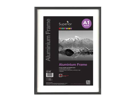 Fotolijst Seco A1 zwartkleurig Geborsteld aluminium. 11mm