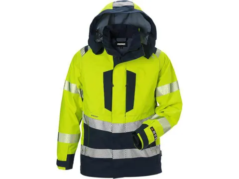 Fristads 125617 parka, fluo geel/marineblauw, maat XS, per stuk
