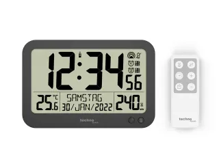 Digitale wandklok Technoline WS 8026 223x148x17mm zwart met afstandsbe - 3