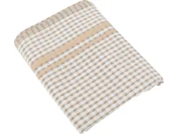 Keukendoek Theedoek Gewafeld 50x70cm geruit beige 3 stuks