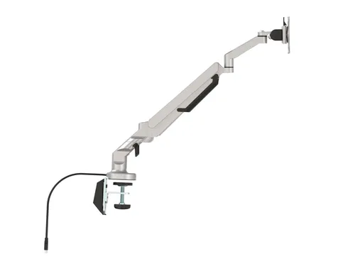 Dubbele monitorarm incl. USB poorten Grijs