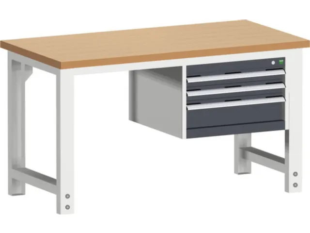werkbank,HxBxD 740-1140x1500x750mm,beukenblad,draagverm. 1500kg