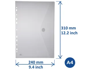 Enveloptas HF2 A4 240x310mm 11-gaats PP transparant wit - 8