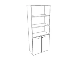 kantoorkast,HxBxD 2140x860x450mm,4xhouten vloer,5ordnerhoogte,romp wit