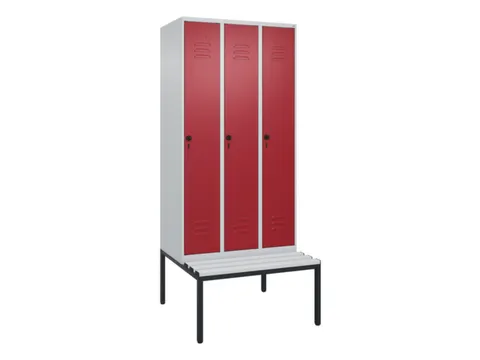 Armoire vestiaire avec banc HxlxP 2120x900x815mm 3compart.
