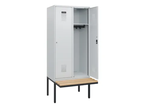 locker met bank,HxBxD 1950x800x815mm,2vak,vak B 400mm,cilinderslot