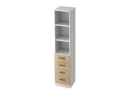 combikast,HxBxD 2000x406x420mm,3ordnerhoogte stelling,4lade(n)