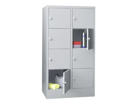 Lockersysteem 1518x830x500mm 2x4 Vakken 400mm Klink Ral7035