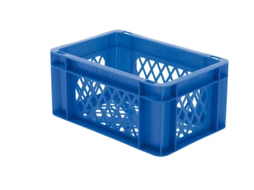 Euronorm-stapelbak 5.5l 145x300x200mm Wanden/bodem Opengewerkt Blauw